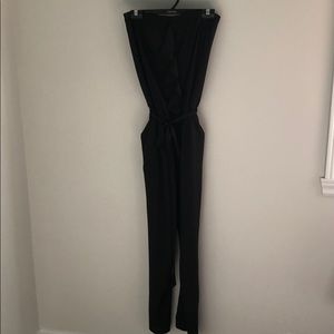 Black tube top jumpsuit